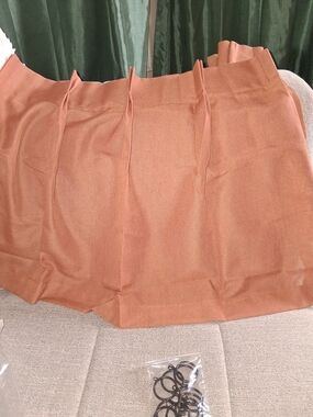 Terracotta Pinch Pleated Cafe Curtains X2  Panel - Nib 24x20 Inch